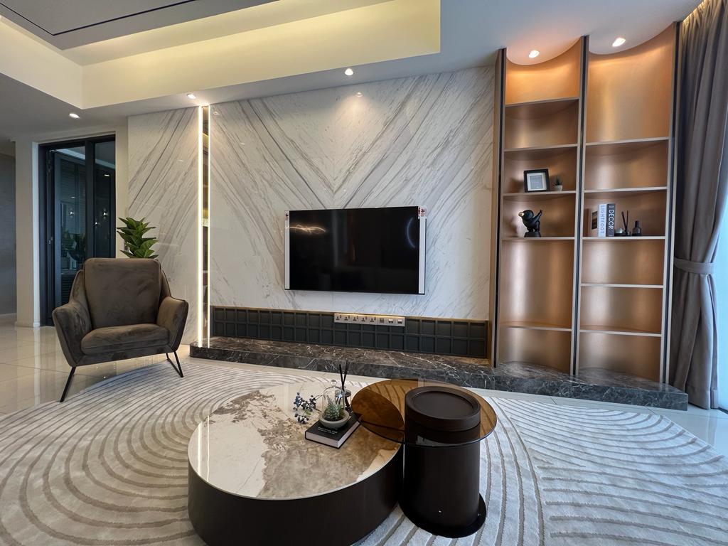 Modern marble living room at Icon Mont Kiara