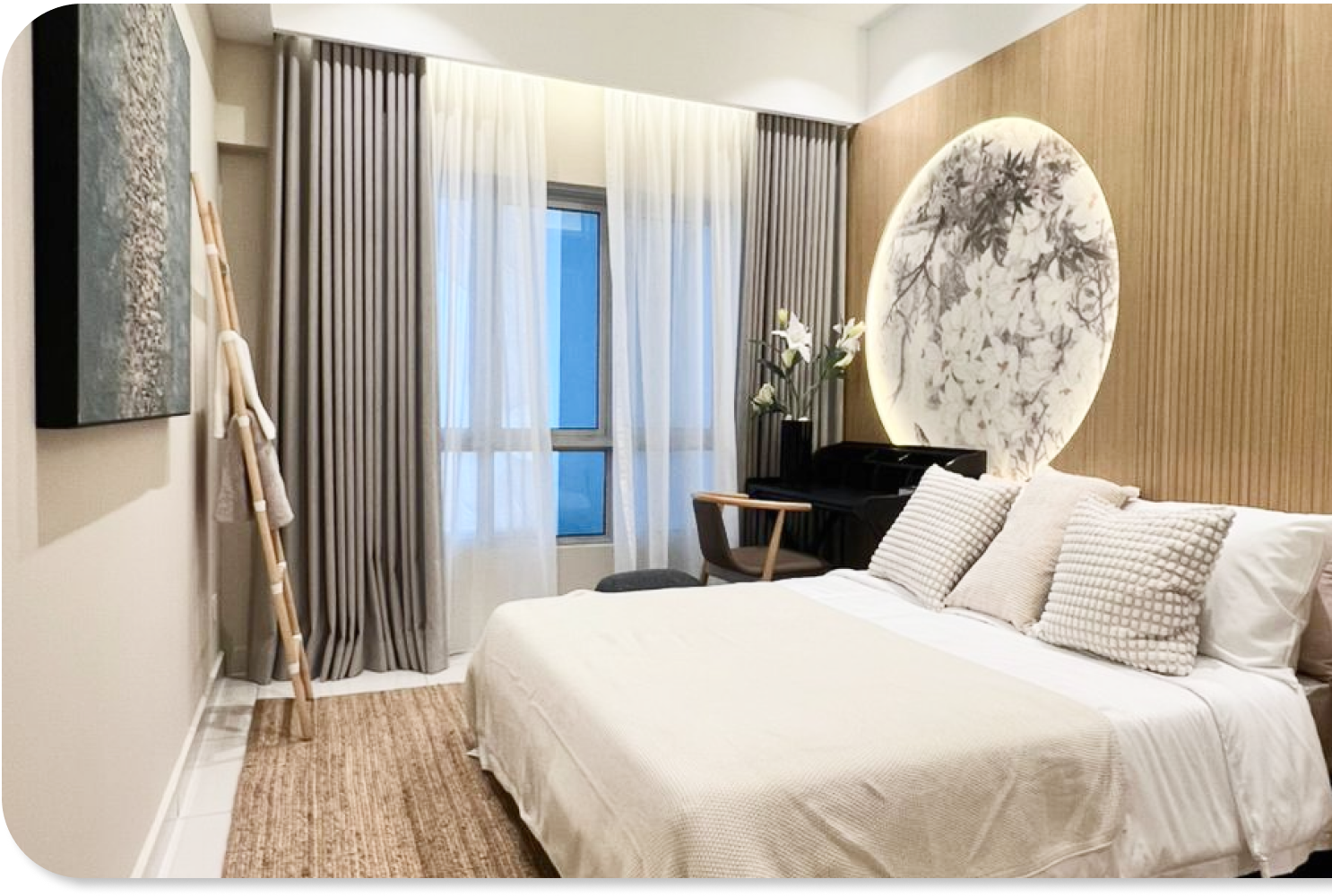 Beautifully renovated bedroom interior